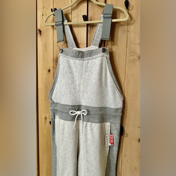 FP Movement by Free People Heather Gray Knit Overalls Cozy Lounge Jumpsuit - Picture 8 of 9